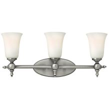Yorktown 3 Light 24" Wide Bathroom Vanity Light with Etched Opal Glass