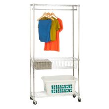Laundry Station with Adjustable Shelves and Locking Casters
