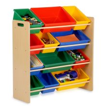 12-Compartment Kid's Toy Organizer and Storage Bins