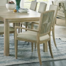 Surfrider Set of (2) 23" Wide Tropical Resort Coastal Casual Arm Dining Chairs with Reeded Back
