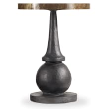 Curata 18" Diameter Acid Washed Brass Top Rustic Pedestal Accent Table