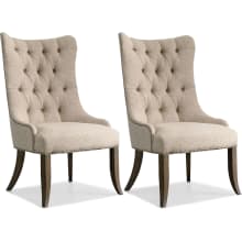 Rhapsody Set of (2) 27" Wide Host Style Upholstered Button Tufted Dining Chairs