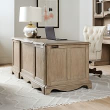 Work Your Way 72" Wide Wood Veneer 7 Drawer Executive Desk From the Corsica Collection