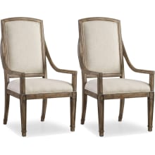 Solana Set of (2) 23" Wide Casual Luxury Arm Host Dining Chairs