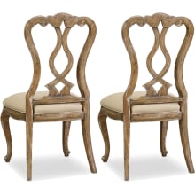 Chatelet Set of (2) 22" W Rustic European Farmhouse Armless Splat Back Dining Chairs