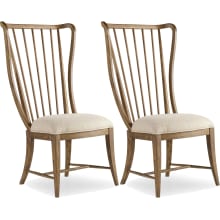 Sanctuary Set of (2) 25" Wide Rustic Farmhouse Windsor Style Spindle Back Dining Chairs