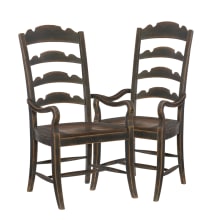 Twin Sisters Set of (2) 24" Wide Rustic Western Ladderback Dining Chairs from the Hill Country Collection