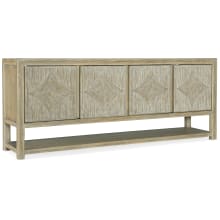 Surfrider 80" Wide Tropical Resort Beach Style TV Stand Entertainment Console with Reeded Front Doors
