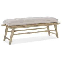 Surfrider 65" Coastal Casual Bedroom Bed Bench with Rope Seat and Loose Cushion