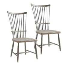 Alfresco Marzano Set of (2) 24" Wide European Farmhouse Windsor Style Spindle Back Side Dining Chairs