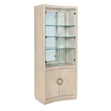 Nouveau Chic 38" Wide 1 Drawer Oak Curio Cabinet with Adjustable Shelves
