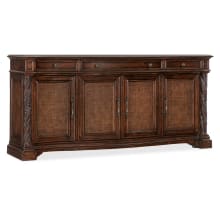 Charleston 76" Wide Cherry and Maple Wood Buffet with Cane Front Panels