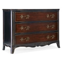Charleston 50" Wide 3 Drawer Cherry and Resin Dresser with Hand Painted Accents