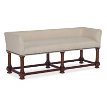 Charleston 59" Wide Wood Framed Fabric Bench with Fabric Back and Sides