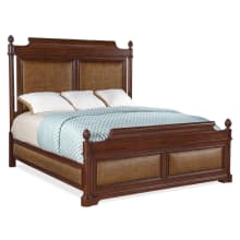 Charleston King Cherry and Walnut Platform Bed Frame with Cane Paneling