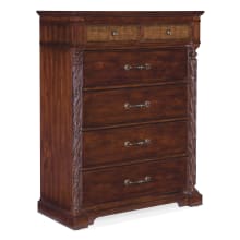 Charleston 44" Wide 6 Drawer Cherry and Resin Dresser with Cane Front Insets