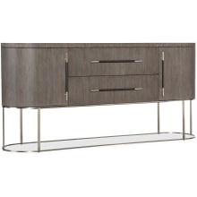 Modern Mood 76" Wide Oak and Metal Buffet with Self Closing Drawers