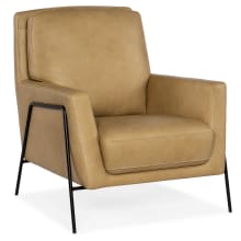 CC 31" Wide Metal Framed Leather Accent Chair
