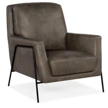 CC 31" Wide Metal Framed Leather Accent Chair