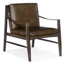 Sabi Sands 26" Wide Top Grain Leather Upholstered Rustic Modern Sling Accent Chair