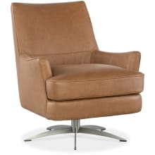 Sheridan 30" Wide Wood Framed Leather Accent Swivel Chair