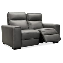 Braeburn 65" Wide Leather Upholstered Transitional Loveseat with Power Recline and Headrest