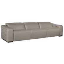 Opal 124" Wide 3 Piece Leather Power Sofa with Power Headset