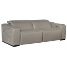 Opal 89" Wide 2 Piece Leather Power Sofa with Power Headset