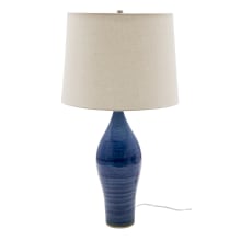 Scatchard Single Light 27" High Vase Table Lamp with Linen Hardback Shade