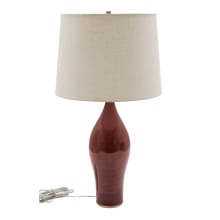 Scatchard Single Light 27" High Vase Table Lamp with Linen Hardback Shade
