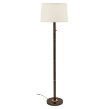 Rupert 3 Light 62" High Floor Lamp with Linen Hardback Shade