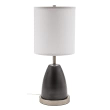 Rupert Single Light 21" High Table Lamp with Linen Hardback Shade