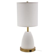 Rupert Single Light 21" High Table Lamp with Linen Hardback Shade