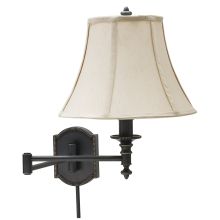 Decorative 1 Light Swing Arm Wall Sconce with Bell Shade