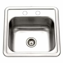 Hospitality 15" Single Basin Drop In 24-Gauge Stainless Steel Bar Sink with Sound Dampening Technology