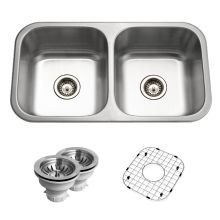 Belleo 32" Drop In Double Basin Stainless Steel Kitchen Sink