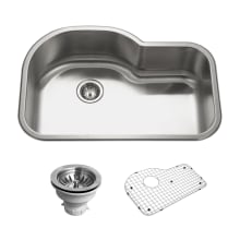 Belleo 31-1/2" Drop In Single Basin Stainless Steel Kitchen Sink with Basin Rack and Basket Strainer