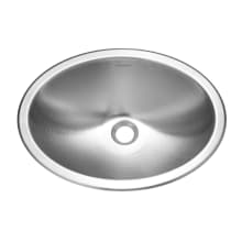 Opus 17-3/4" Oval Stainless Steel Drop In Bathroom Sink