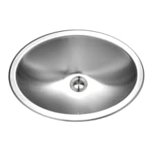 Opus 17-3/4" Oval Stainless Steel Drop In Bathroom Sink with Overflow