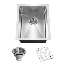 Savoir 12" Single Basin 18 Gauge Bar/Prep Sink for Undermount Installations - Basket Strainer and Basin Rack Included