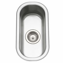 Club 9-1/4" Single Basin Undermount 18-Gauge Stainless Steel Bar with Sound Dampening Technology