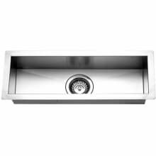 Contempo 23" Single Basin Undermount 18-Gauge Stainless Steel Bar Sink and Sound Dampening Technology - Basin Rack and Basket Strainer Included