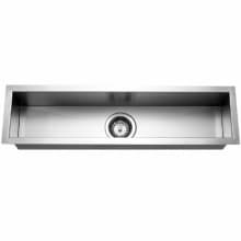 Contempo 32" Single Basin Undermount 18-Gauge Stainless Steel Bar Sink with Sound Dampening Technology - Basin Rack and Basket Strainer Included