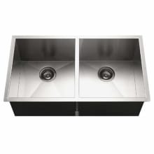 Contempo 33" Double Basin Undermount 18-Gauge Stainless Steel Kitchen Sink with 50/50 Split
