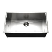 Contempo 32" Undermount Single Basin Stainless Steel Kitchen Sink with Basin Rack and Basket Strainer