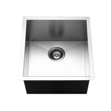 Contempo 17" Undermount Single Basin Stainless Steel Bar Sink with Basin Rack and Basket Strainer