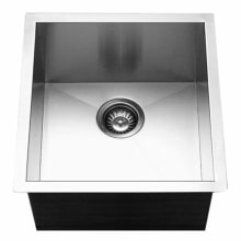 Contempo 17" Single Basin Undermount 18-Gauge Stainless Steel Bar Sink with Sound Dampening Technology - Basket Strainer Included