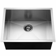 Contempo 23" Single Basin Undermount 18-Gauge Stainless Steel Kitchen Sink and Sound Dampening Technology - Basket Strainer Included