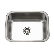 Elite 23-3/16" Undermount Single Basin Stainless Steel Kitchen Sink with Basket Strainer