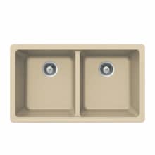 Quartztone 33" Double Basin Undermount Kitchen Sink with 50/50 Split